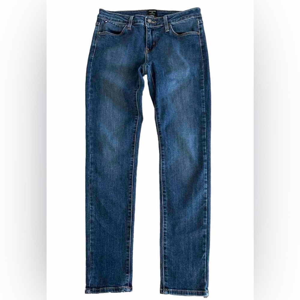 BUCKLE JUST BLACK Cropped Medium Blue Wash Denim Skinny Jeans Size 27 30x28